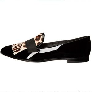 KATE SPADE, CAYLA BLK PATENT/LEOPARD, 7.5, NWOT